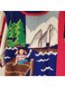 Berek 100% Cotton Print Red Blue Multi Color Pullover Sweater Size M - photo 7