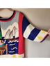 Berek 100% Cotton Print Red Blue Multi Color Pullover Sweater Size M - photo 10