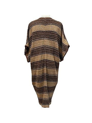 Ralph Lauren Striped Caftan Leather Trim Knit Sweater Dress Casual Dress (view 2)