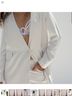 For Love & Lemons 100% Recycled Polyester 65% Viscose 35% Ecocare White Blazer Size M - photo 4