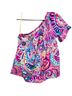 Lilly Pulitzer 100% Silk Floral Graphic Multi Color Short Sleeve Blouse Size XXS - photo 1