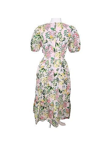 Lilly Pulitzer Lyssa Floral Cotton Midi Dress Casual Dress (view 2)