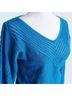 Oscar De La Renta Chevron-herringbone Blue Pullover Sweater Size S - photo 4