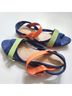 Loeffler Randall 100% Suede Blue Orange Green Sandals Size 8 1/2 - photo 5