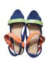 Loeffler Randall 100% Suede Blue Orange Green Sandals Size 8 1/2 - photo 3