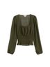Nine Britton 100% Polyester Green Long Sleeve Blouse Size L - photo 1