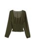 Nine Britton 100% Polyester Green Long Sleeve Blouse Size L - photo 2
