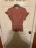 Max Studio Graphic Red White Short Sleeve Blouse Size L - photo 6