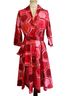Lesley Evers Print Red Pink Cocktail Dress Size M - photo 1