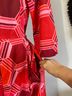 Lesley Evers Print Red Pink Cocktail Dress Size M - photo 10