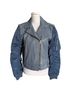 Sandro 100% Leather 100% Polyamide 100% Polyester 100% Cotton Blue Jacket Size M - photo 1