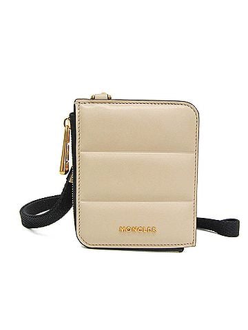 Moncler Moncler Flat Wallet Small 6C0001 M3043 Men,Women Leather Chain/Shoulder Wallet Light Beige (view 1)