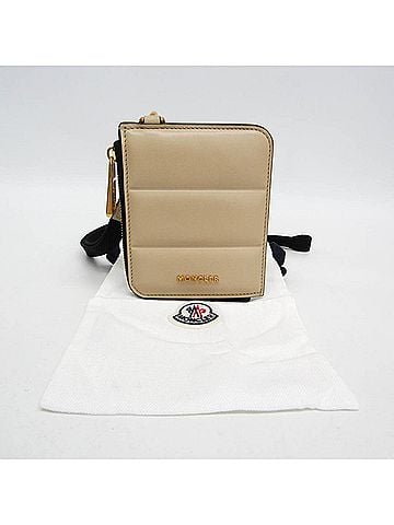 Moncler Moncler Flat Wallet Small 6C0001 M3043 Men,Women Leather Chain/Shoulder Wallet Light Beige (view 2)
