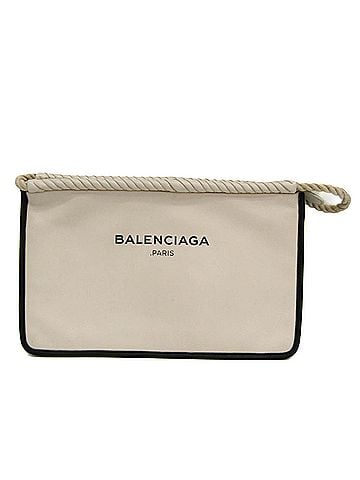 Balenciaga Balenciaga 427443 Men,Women Leather Clutch Bag Black,Off-white (view 1)