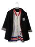 Persona 100% Polyester Plaid Graphic Stripes Black Red White Jacket Size S - photo 1