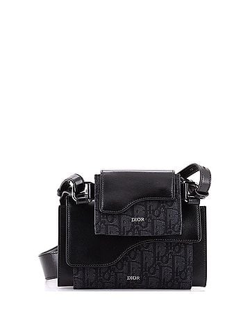 Christian Dior Elite Shoulder Pouch Oblique Canvas and Calfskin (view 1)