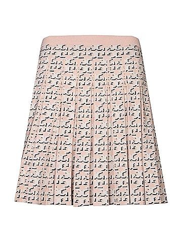 Tory Burch Monogram Pleated Viscose Skirt (view 1)