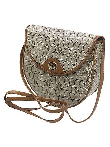 Christian Dior Christian Dior shoulder bag, PVC and leather, beige. (view 1)