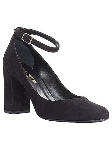 Saint Laurent Saint Laurent black suede leather buckle maryjane block heel pump EU37.5 (view 2)