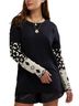 We the Free Animal Print Color Block Stars Black White Pullover Sweater Size L - photo 9