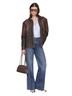 Avec Les Filles 100% Leather Brown Leather Jacket Size XS - photo 2