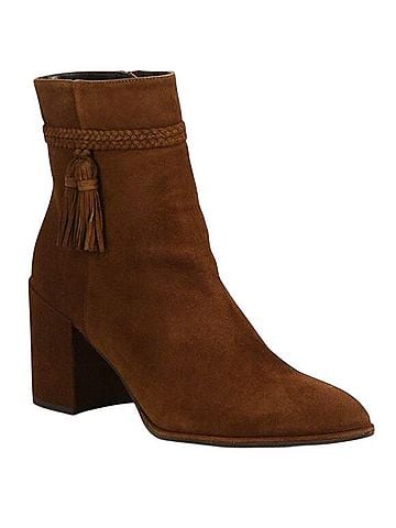 Stuart Weitzman Tazzie Chestnut Tassel Boots Ankle Boots (view 1)