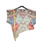 Chico's 100% Polyester Graphic Blue Red Orange Poncho Size M - photo 6