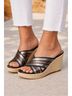 Coach Brown Silver Wedges Size 8 - photo 5