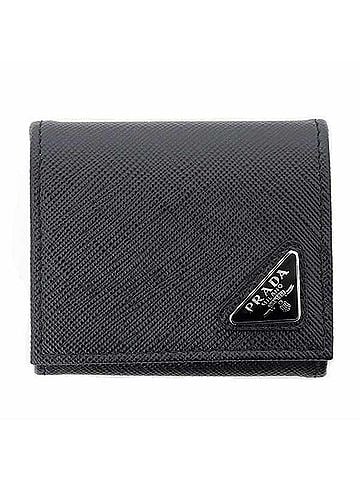 Prada Prada Saffiano Triangle Coin Case, 2MM935_QHH_F0002, Black (view 1)