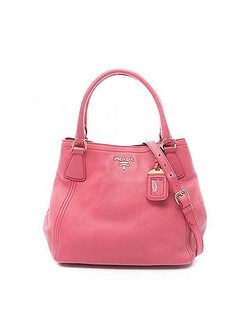 Prada Prada VIT DAINO 2-Way Leather Handbag for Women, Pink (view 1)