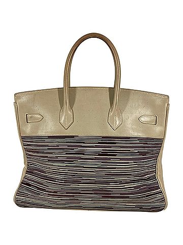 Hermès HERMES Birkin 35 Tote Bag Handbag Leather Men's Women's White x Multicolor (view 2)