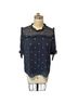 CeCe 100% Poly Chiffon Floral Blue Green Short Sleeve Blouse Size S - photo 1