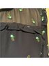 CeCe 100% Poly Chiffon Floral Blue Green Short Sleeve Blouse Size S - photo 5