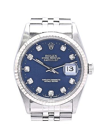 Rolex ROLEX Datejust 10P Diamond 16234G Men's Watch 18K White Gold x Stainless Steel 40300 (view 1)