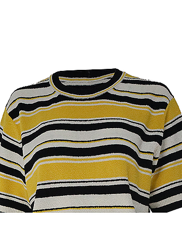 Marc Jacobs Marc Jacobs Striped Crewneck Sweater Top in Multicolor Cotton (view 2)