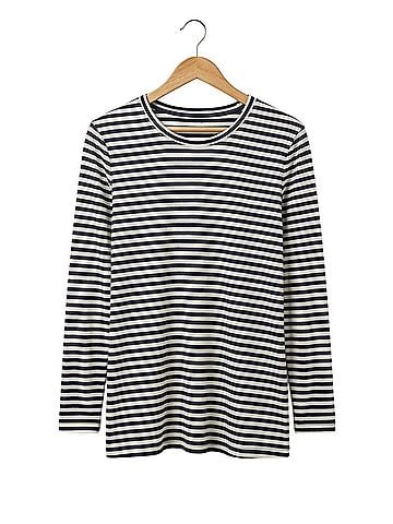 Caslon Navy White Brooke Stripe Long Sleeve T-Shirt (view 1)