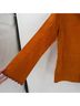 Spiegel 100% Leather Orange Long Sleeve Top Size 6 - photo 6