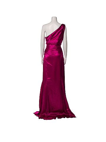 Badgley Mischka Asymmetrical One Shoulder Formal Ball Gown Cocktail Dress (view 2)
