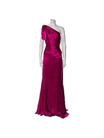Badgley Mischka Asymmetrical One Shoulder Formal Ball Gown Cocktail Dress (view 1)