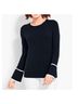 Talbots Solid Blue White Pullover Sweater Size M - photo 7