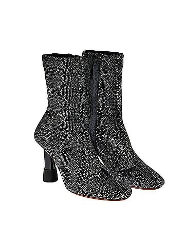 Clergerie Kattie Sparkle Rhinestone Fabric Ankle Boots (view 1)