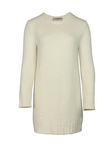 VALENTINO By Mario Valentino Valentino Knit Dress in Cream Cashmere (view 1)