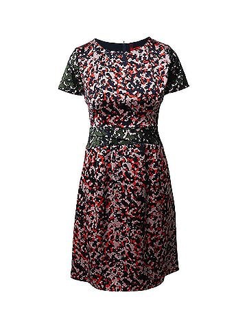 HUGO BOSS Hugo Boss Camouflage Print Shift Dress in Multicolor Polyester (view 1)