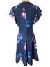 DKNY 100% Polyester Floral Multi Color Blue Pink Cocktail Dress Size 4 - photo 7