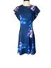 DKNY 100% Polyester Floral Multi Color Blue Pink Cocktail Dress Size 4 - photo 1