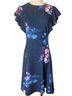 DKNY 100% Polyester Floral Multi Color Blue Pink Cocktail Dress Size 4 - photo 5