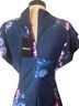 DKNY 100% Polyester Floral Multi Color Blue Pink Cocktail Dress Size 4 - photo 3
