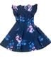 DKNY 100% Polyester Floral Multi Color Blue Pink Cocktail Dress Size 4 - photo 2