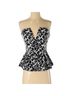 Guess 100% Polyester Animal Print Black White Sleeveless Blouse Size S - photo 1