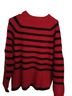 Liz Claiborne Stripes Red Black Pullover Sweater Size 14 - photo 2